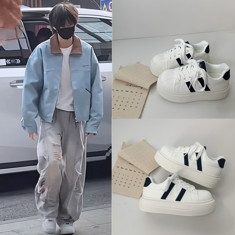 TF家族陈思罕左奇函同款厚底小白鞋小众不撞款板鞋百搭学生面包鞋