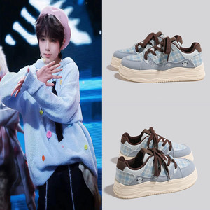 TF家族4代王橹杰同款厚底板鞋百搭学生休闲运动鞋小众设计面包鞋