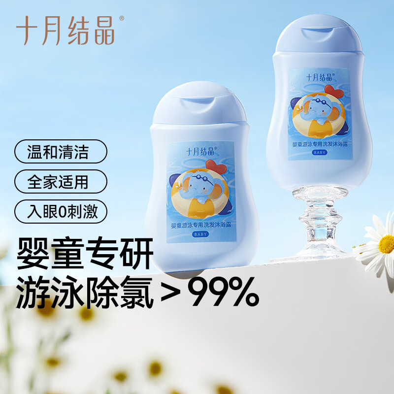 十月结晶儿童男女宝宝游泳专用小瓶便携去氯沐浴露洗发水二合一