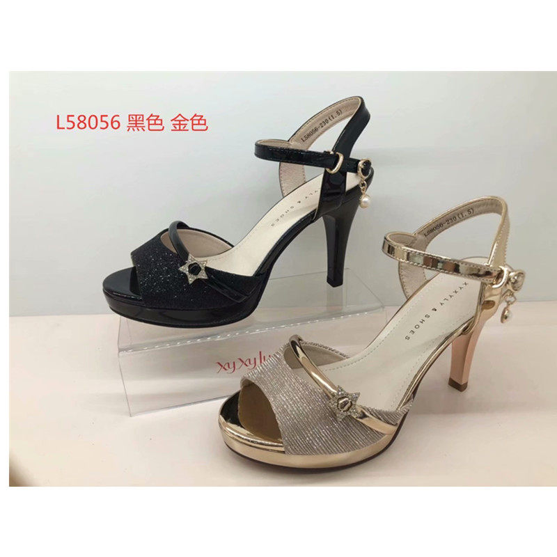 香香莉女鞋2020夏天新款厚底鱼嘴中空优雅细跟流行高跟凉鞋l58056