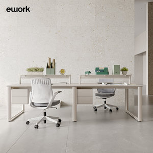 ework简约现代办公室职员桌财务屏风办公桌双人工位桌椅组合家具