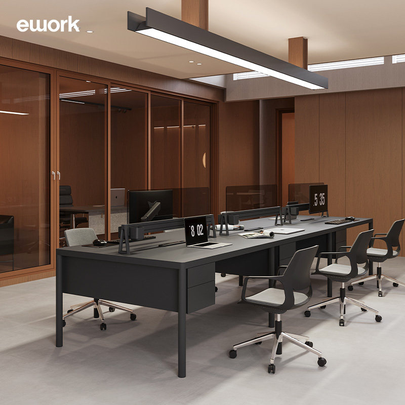 ework办公室职员桌办公桌椅组合屏风工作位简约设计师四人位家具