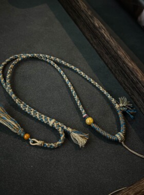 藏式手工棉线编制可调节男女绳项链编绳唐卡挂件配饰复古民族风