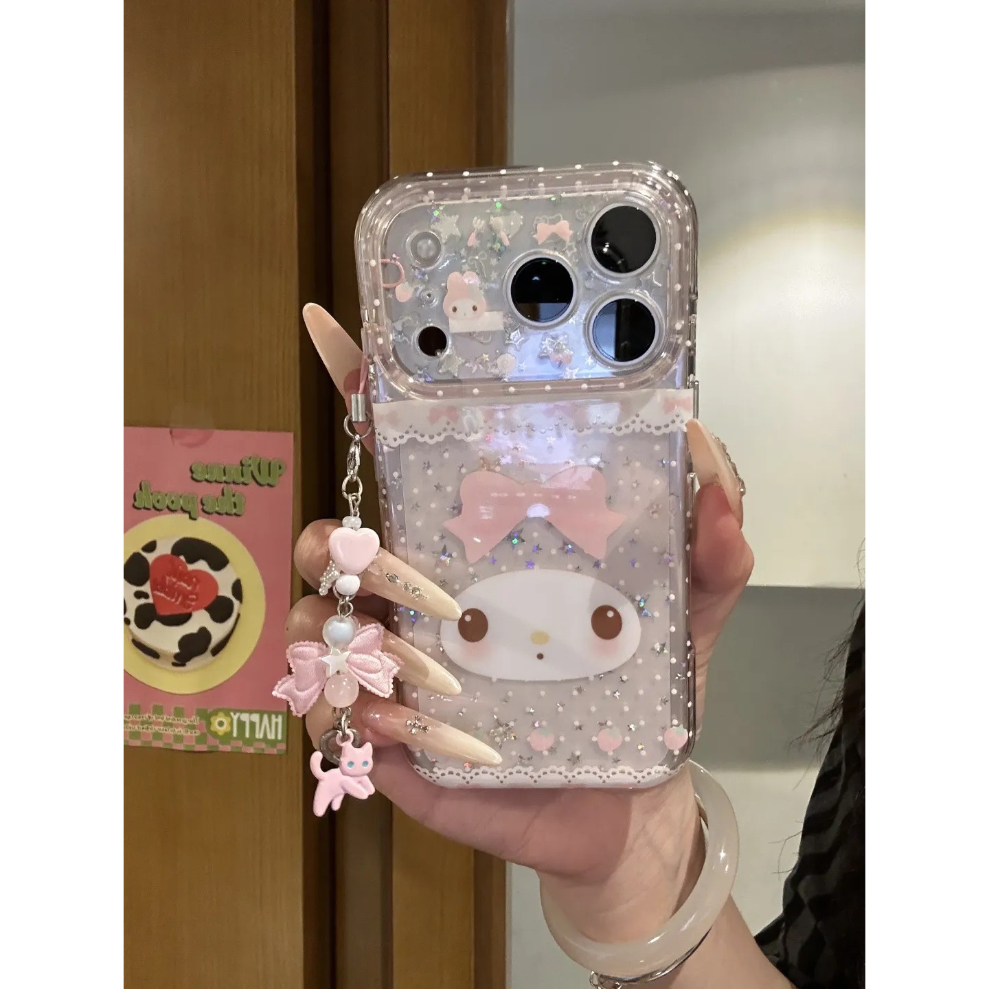 甜美透粉底蕾丝星星粉简约ins手机壳17promax保护苹果17pro女iPhone16pro双层iphone16卡通iPhone17苹果15pro