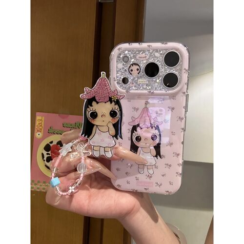 百合花帽子小玉全包简约ins手机壳17promax保护iphone15女iPhone16pro双层iphone16卡通iPhone17苹果15pro