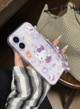 韩系ins双面紫色kt魔法棒可爱适用手机壳苹果17promax苹果iphone17pro保护iPhone16pro双层iPhone17苹果15pro
