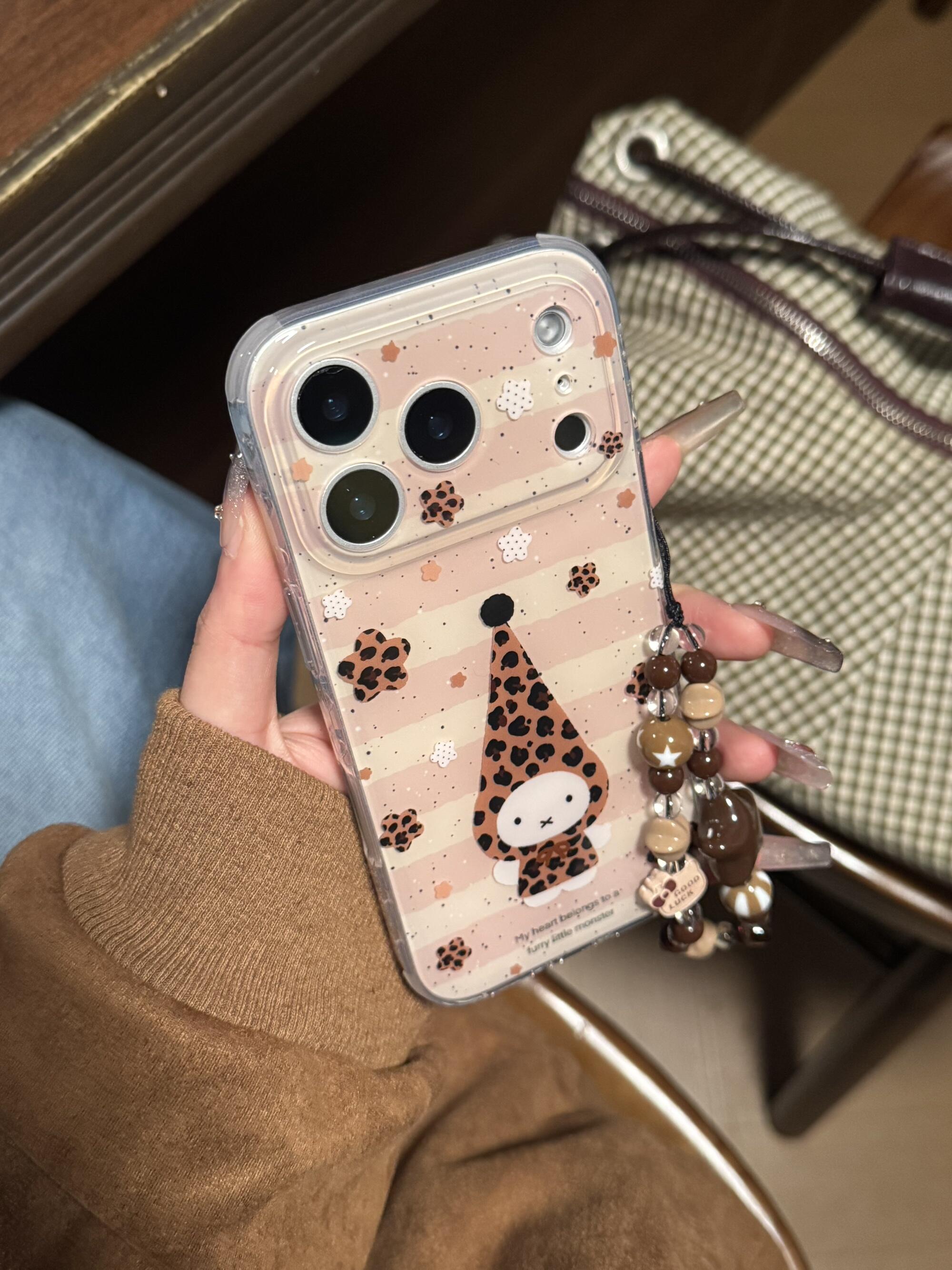 星星豹纹复古米菲长帽可爱iPhone16手机壳17promax苹果iphone17pro保护iPhone16pro双层iPhone17苹果15pro