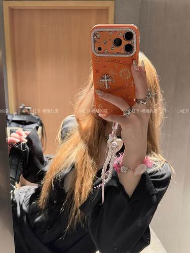 秋冬复古腔调橙色十字架适用手机壳17promax保护iphone15女iPhone16pro双层iphone16卡通iPhone17苹果15pro
