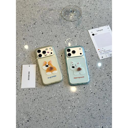 萌宠转转便便西高地简约ins手机壳17promax保护iphone15女iPhone16pro双层iphone16卡通iPhone17苹果15pro
