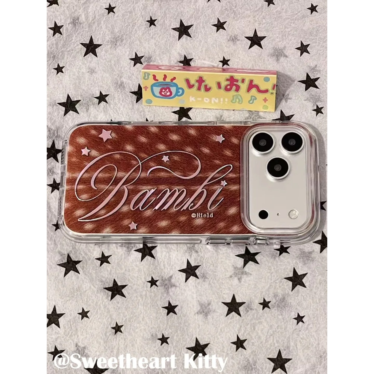 小鹿斑比镭射英文简约ins手机壳18promax18pro17promax保护iphone15女iPhone16pro双层iphone16卡通iPhone17