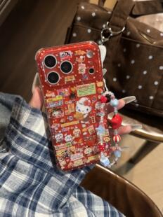 透红闪粉kt面包吉伊ins韩系ins风17pro手机壳17promax保护iphone15女款16pro双层16卡通iPhone17苹果15pro