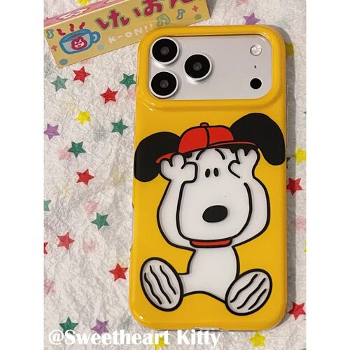 黄色史努比简约ins手机壳17promax保护iphone15女iPhone16pro双层iphone16卡通iPhone17苹果15pro