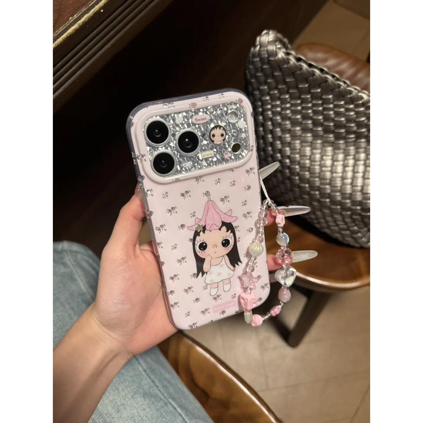 碎花粉嫩女孩碎花裙简约ins手机壳17promax保护苹果17pro女iPhone16pro双层iphone16卡通iPhone17苹果15pro