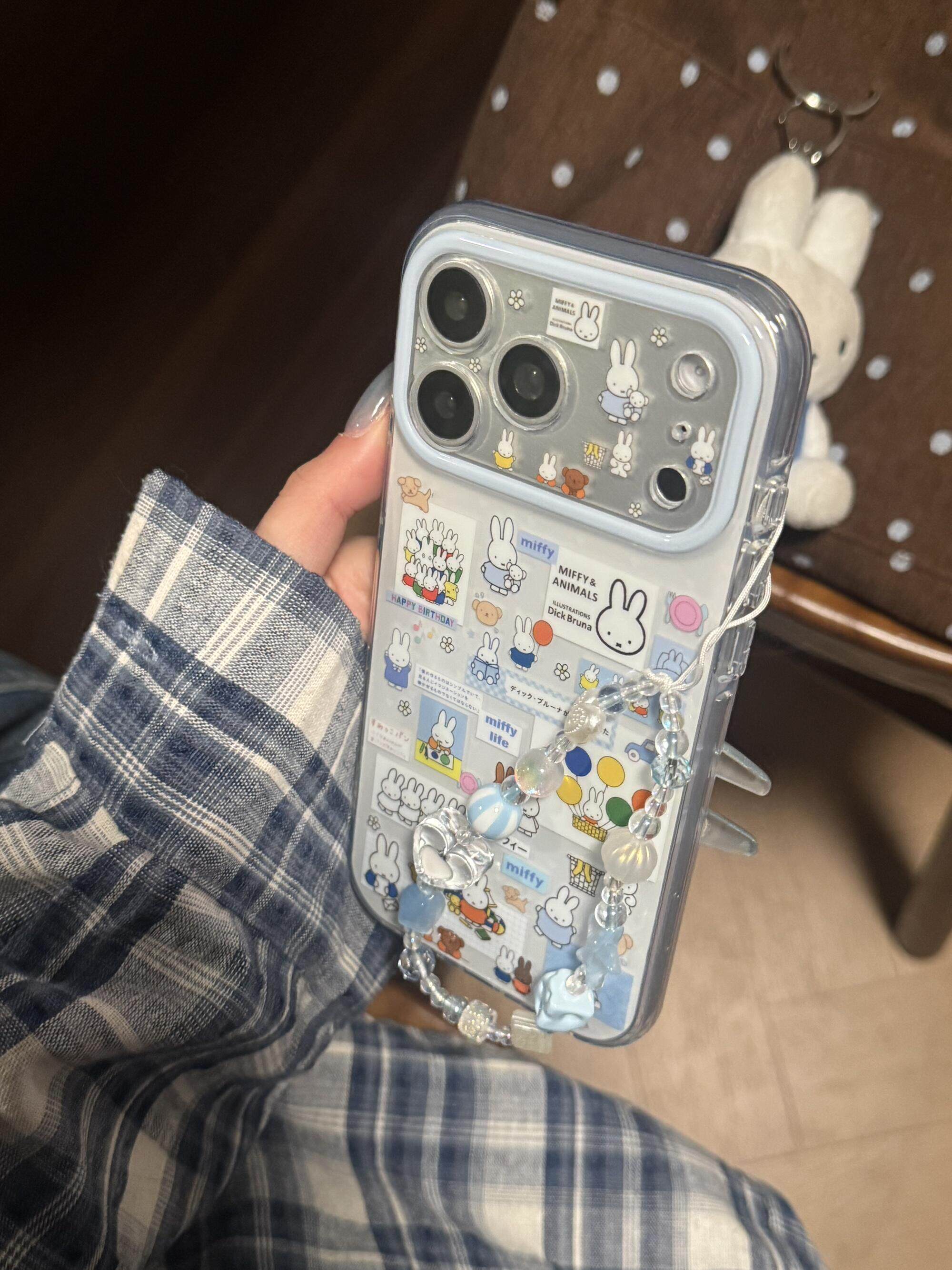 拼贴气球米菲兔可爱韩系ins风18pro17pro手机壳18promax17promax保护iphone15女款16pro双层16卡通iPhone17