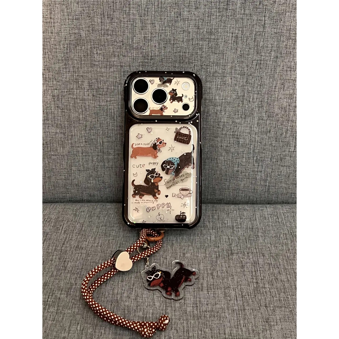 满屏眼镜小狗简约ins手机壳18promax17promax保护18pro苹果17pro女iPhone16pro双层iphone16卡通iPhone17