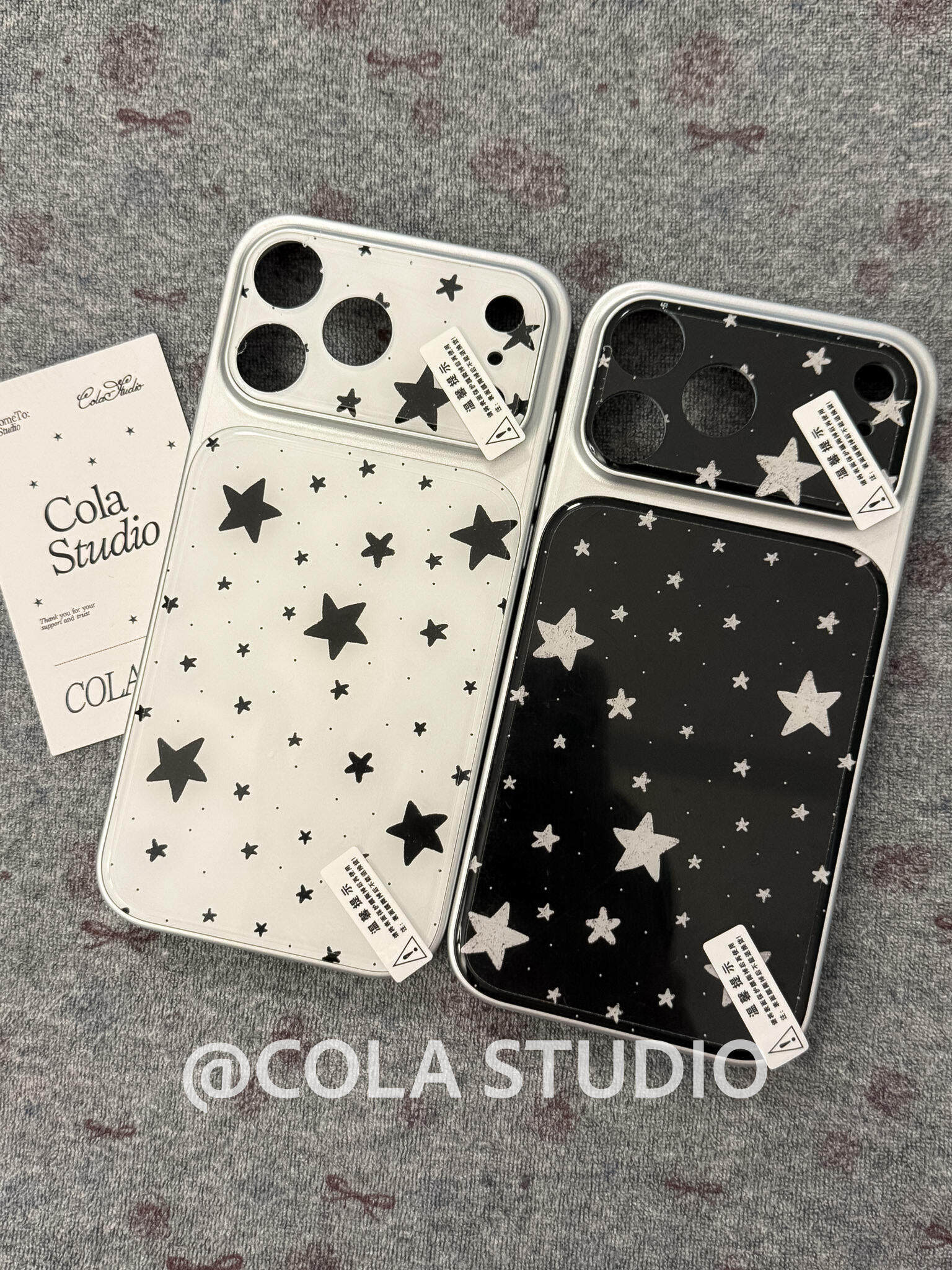 全包镜头亚克力黑白星星韩系ins风17pro手机壳17promax保护iphone15女款16pro双层16卡通iPhone17苹果15pro