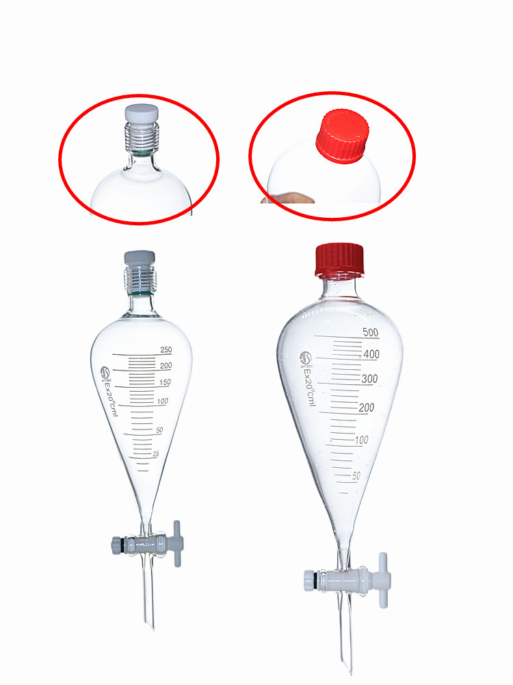 螺口分液漏斗250/500/1000ml刻度漏斗外/内螺口漏斗内螺纹口漏斗 工业油品/胶粘/化学/实验室用品 实验室漏斗 原图主图