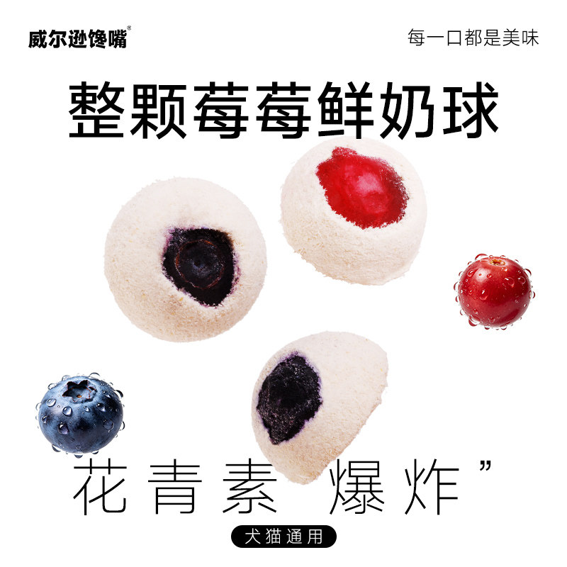 狗零食蓝莓果蔬冻干零食蔬菜水果蔓越莓鲜营养小型犬猫咪训练奖励