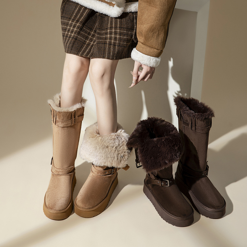 厚底雪地靴女2025冬季新款