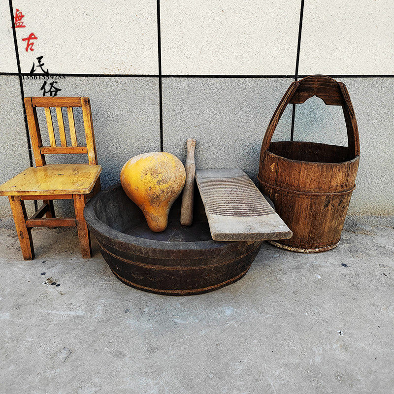 怀旧葫芦水瓢老式盛水木桶老式木盆板凳洗衣板民俗影视道具老物件,家居饰品,装饰摆件,淘宝优惠券,粉丝福利购,淘宝优惠卷