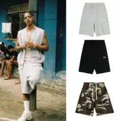 American-Style Alcatraz Camouflage Embroidered Letter Shorts, Hip-Hop Couple Matching Loose Casual Sports Shorts, Trendy Five-Point Pants