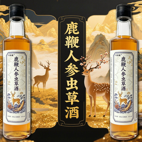 【鹿鞭人参虫草酒】吉林双阳高配正宗鹿鞭酒人参梅花鹿养生酒滋补