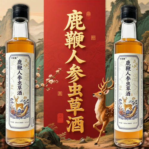 【鹿鞭人参虫草酒】吉林双阳高配正宗鹿鞭酒人参梅花鹿养生酒滋补
