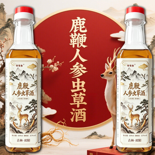 【鹿鞭人参虫草酒】吉林双阳高配正宗鹿鞭酒人参梅花鹿养生酒滋补