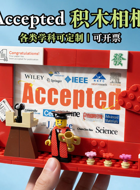 accpet积木相框证书框科研周边多学科导师同学创意礼物定制diy