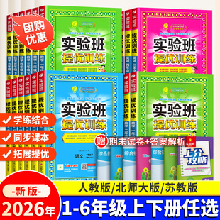 实验班提优训练二年级下册同步练习册一年级三四五六年级下册语文数学英语全套小学人教版北师大苏教版语数英同步训练