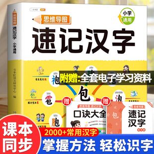 思维导图速记汉字升级版 生字组词造句字词专项训练形象识字一年级幼儿园儿童象形识字书幼儿认字大全神器启蒙 小学生语文同步人教版