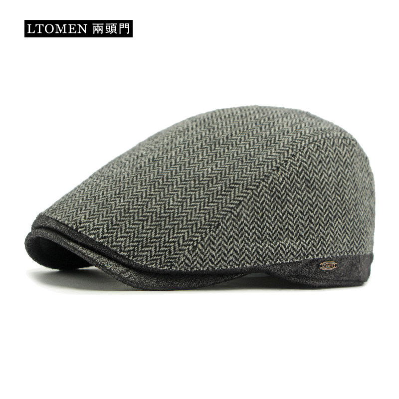 两头门鸭舌帽出游休闲男女秋冬短