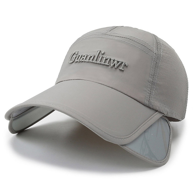 两头门帽子夏季新款抽拉帽檐速干帽户外出游休闲遮阳帽时尚棒球帽