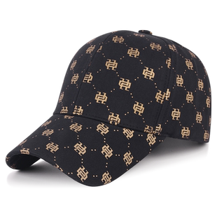 帽子新款春秋季满印休闲硬顶棒球帽男女士情侣户外时尚遮阳防晒帽