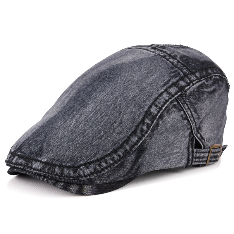 两头门水洗做旧遮阳帽欧美牛仔布