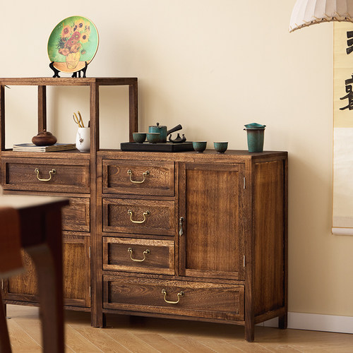 实木餐边柜茶室置物柜茶水柜客厅