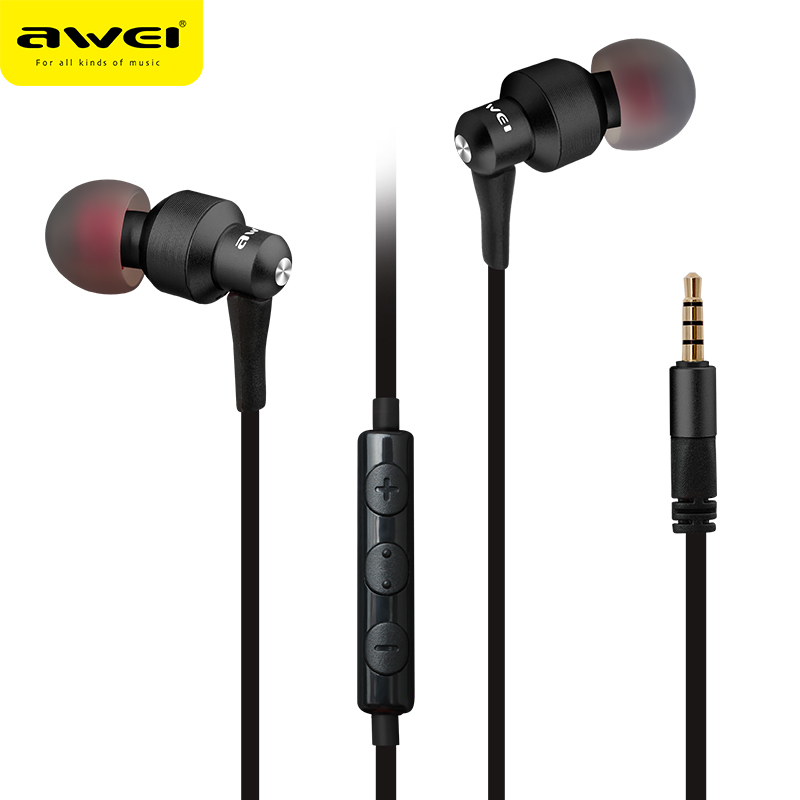 Awei/用维ES-50ty智能手机线控入耳式重低音带麦手机通用有线耳机