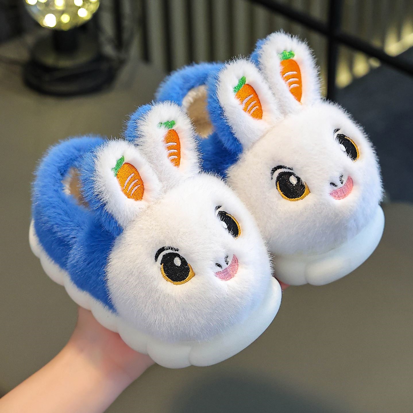 儿童棉拖鞋室内家居毛毛秋冬毛拖鞋宝宝棉鞋男童女童软底亲子棉鞋