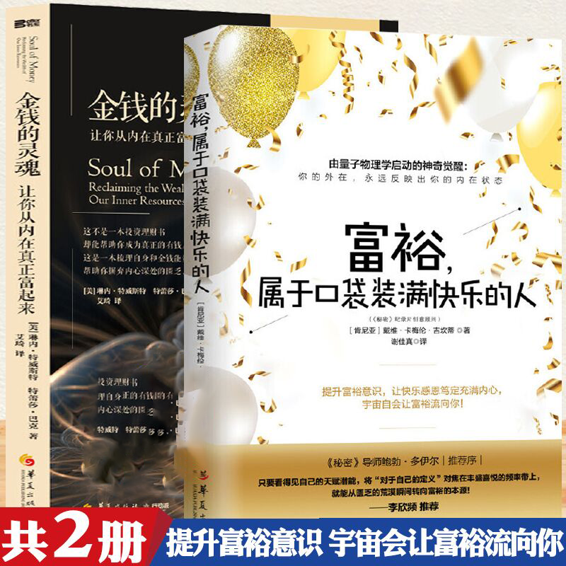 2册 富裕属于口袋装满快乐的人+金钱的灵魂:让你从内在真正富起来 戴维卡梅伦吉坎著心智慧书系书籍心灵励志人生哲学正版书籍