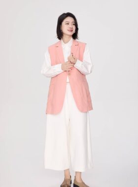 ZBY原创2026春季新款时尚休闲百搭西装马甲女宽松显瘦外套55015