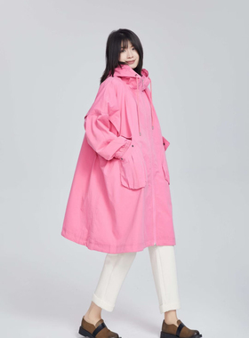 翠色嘉人原创2025秋季欧版新款时尚百搭Ins纯棉风衣外套女84023