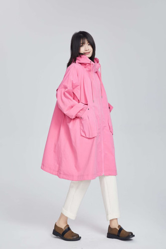 翠色嘉人原创2025秋季欧版新款时尚百搭Ins纯棉风衣外套女84023