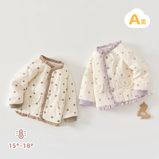 女童棉服外套冬季2025新款宝宝棉袄夹棉保暖婴儿棉衣冬装褂子上衣