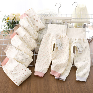 加厚秋裤 开裆高腰护肚秋冬宝宝薄棉裤 婴儿夹棉保暖裤 40克薄棉裤