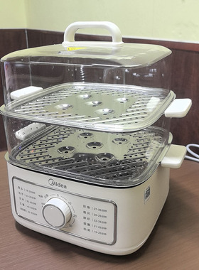 美的电蒸锅多功能家用双层不绣钢电火锅蒸箱10.8L升蒸煮锅早餐锅