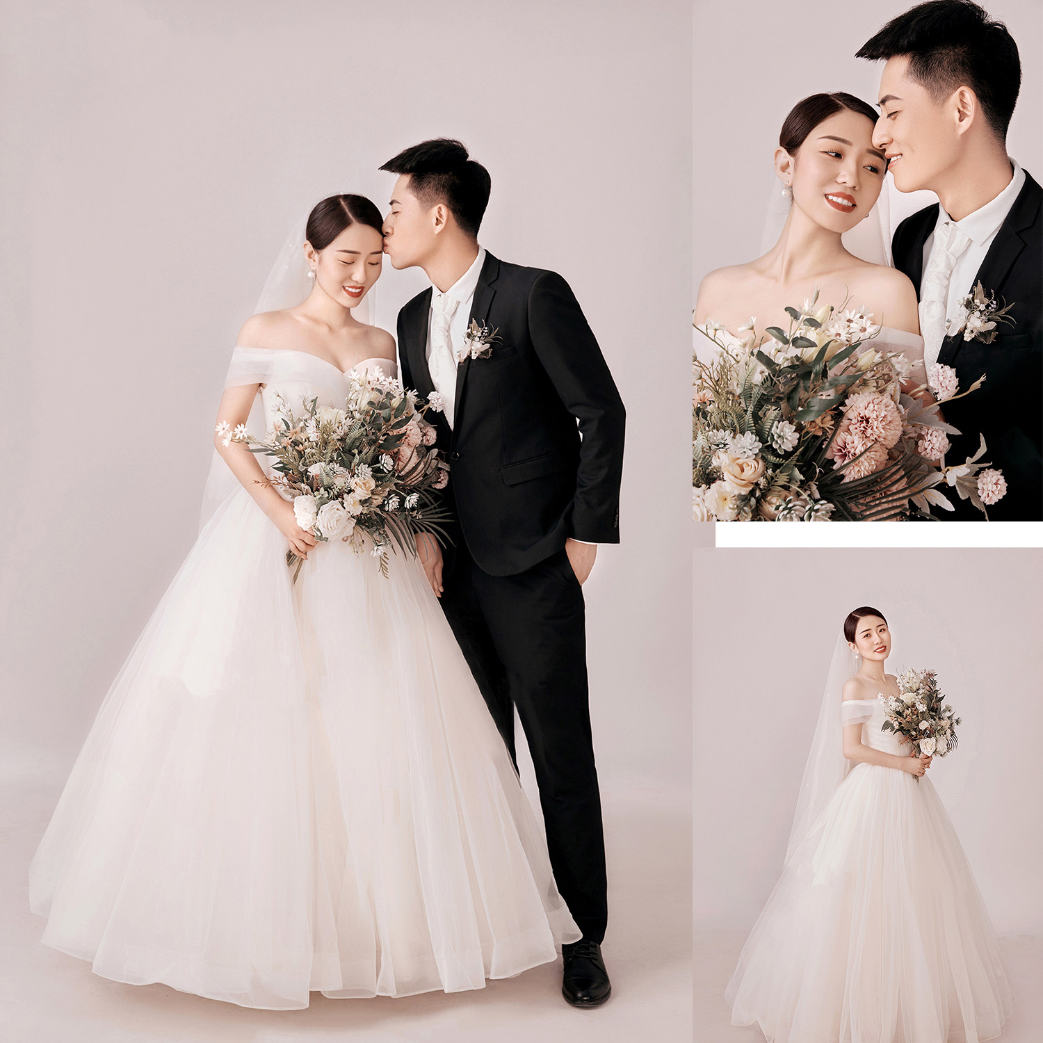 2024新主题影楼展会情侣婚纱照放大样片客片室内纯色韩式单色i017