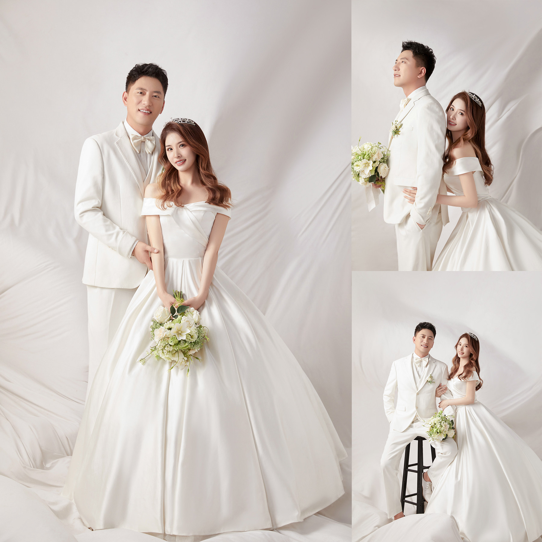 2024新主题影楼展会情侣婚纱照放大样片客片室内纯色韩式单色i377