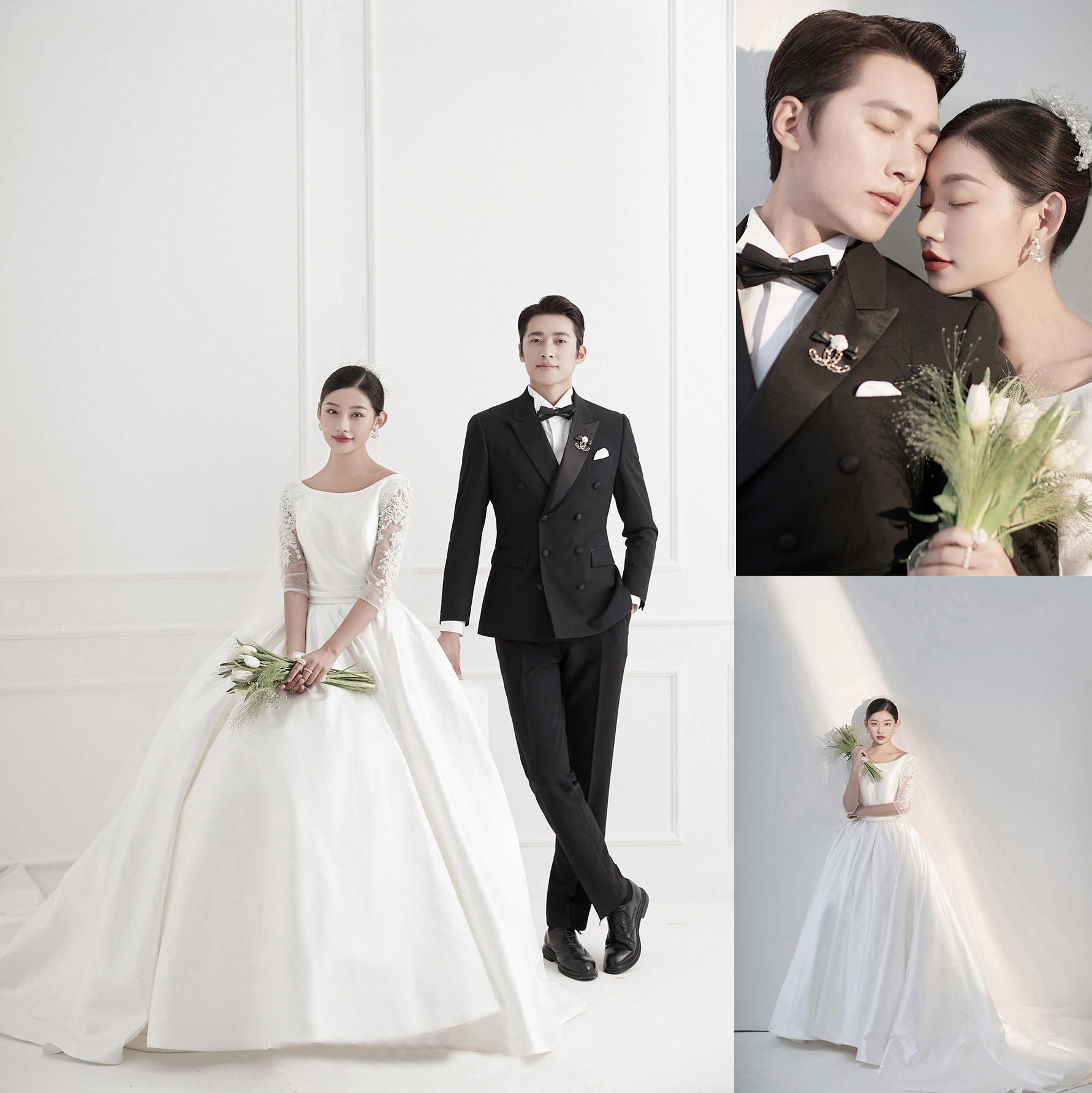 2024新主题影楼展会情侣婚纱照放大样片客片室内纯色韩式单色i124