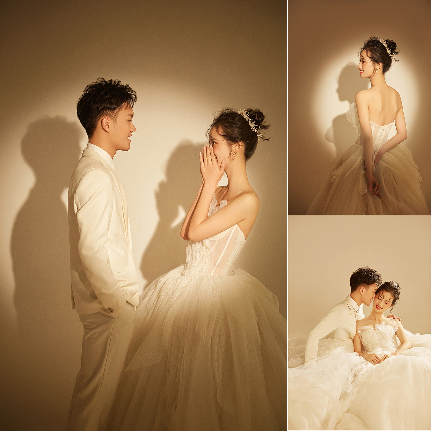 2024新主题影楼展会情侣婚纱照放大样片客片室内纯色韩式单色i090