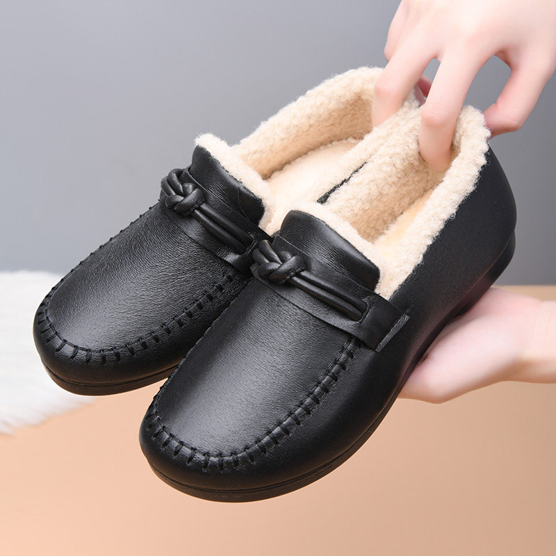 2025冬季新款豆豆鞋女冬季加绒加厚保暖舒适雪地靴一脚蹬妈妈棉鞋,女鞋,深口单鞋,淘宝优惠券,粉丝福利购,淘宝优惠卷